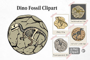 Dino Fossil Clipart, a Graphic by Artnoy (Thumbnail 1 of 5)