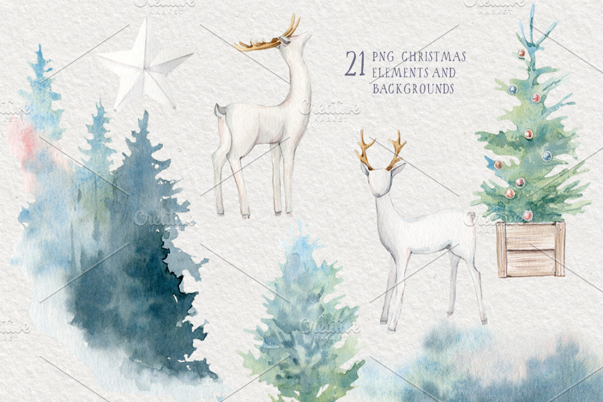 GENTLE WINTER watercolor collection, an Illustration by Lemaris (Photo 4 of 9)