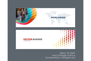 Vector set of modern horizontal website banners 