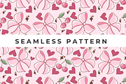 Coquette Cherry Seamless Pattern, an Illustration by Anca Digital Vibe (Thumbnail 1 of 4)