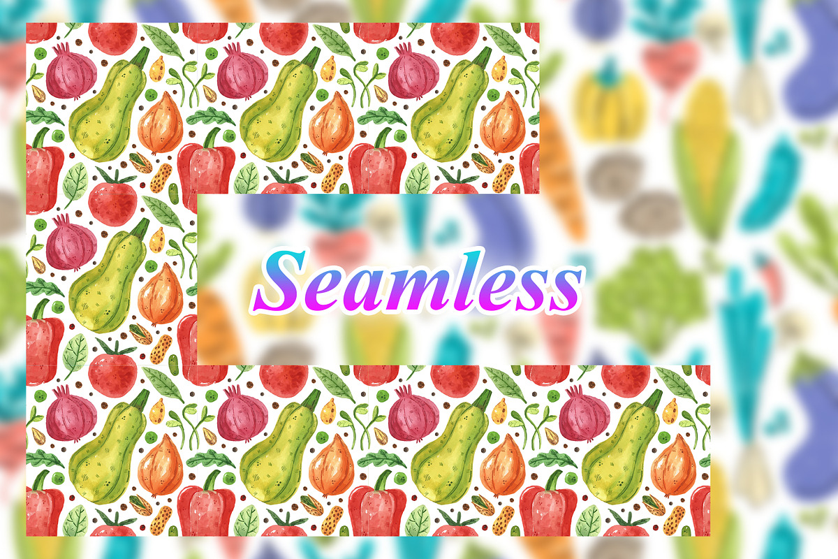 Vegetables Seamless Pattern, a Pattern Graphic by Digital Studio (Photo 2 of 3)
