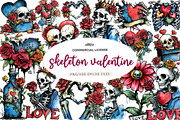 skeleton valentine bundle sublimatio, an Illustration by CreationArt (Thumbnail 1 of 5)