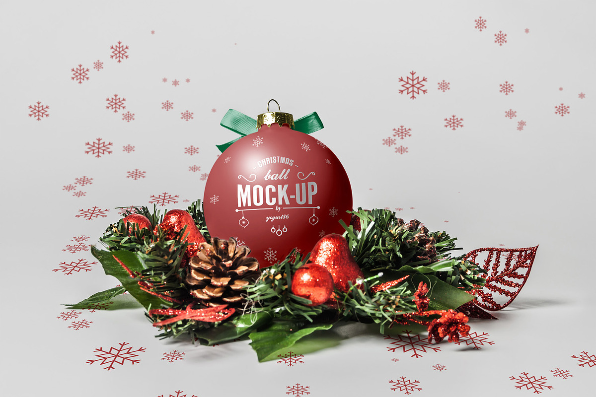 Christmas Ball Mock-up, a Merchandise Mockup by Yogurt86 (Photo 3 of 13)