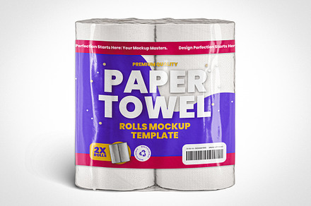 Paper Towel Rolls Mockup, a Household Mockup by Designer Dude