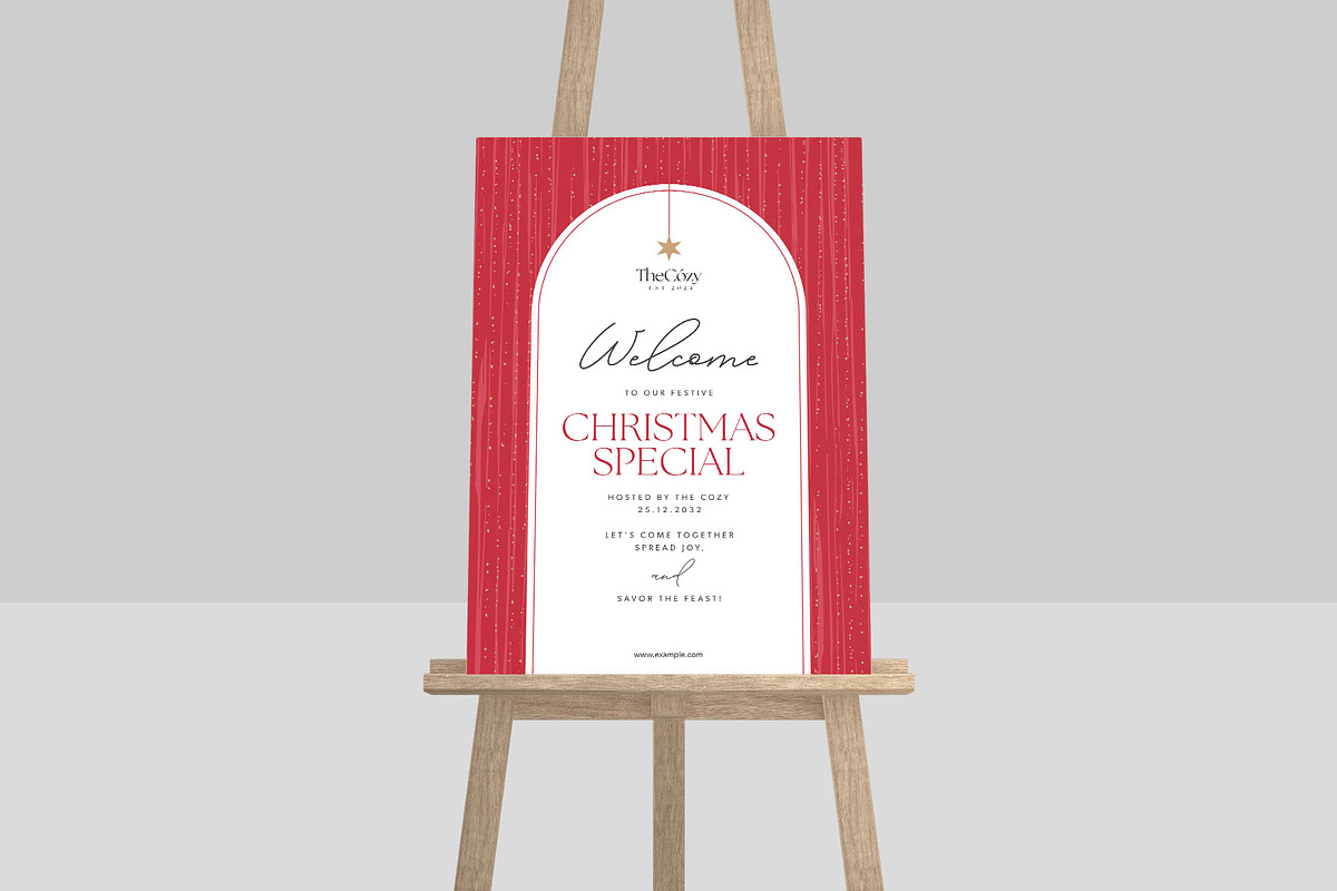 Christmas Welcome Sign Template, a Poster Template by BrandPacks (Photo 3 of 5)