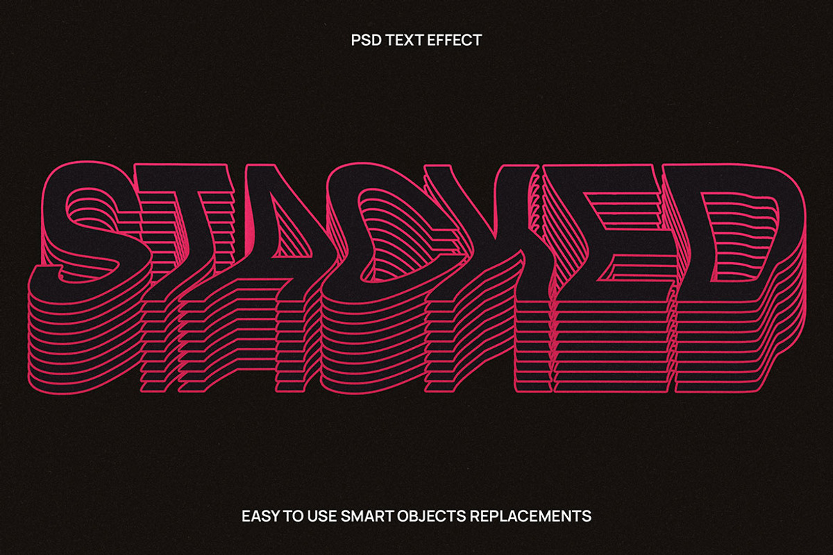 Stacked Text Effect - 10 in 1, a Layer Style Add-On by dokudokunomi (Photo 2 of 4)