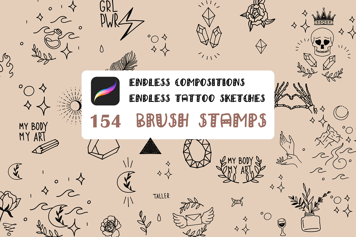Tattoo stamp  old school   Procreate, a Brush Add-On by Graphics Resources (Photo 3 of 4)