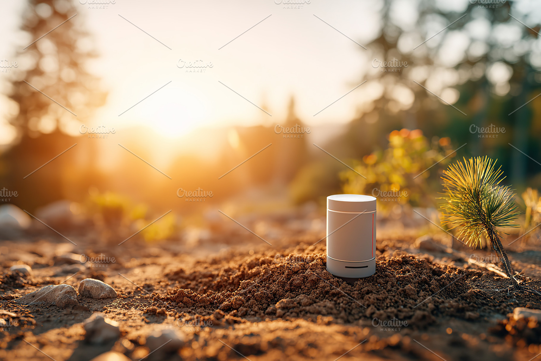 Small smart station in a field at sunset enhancing environmental monitoring eff, a Nature Photo by AlyaAnd