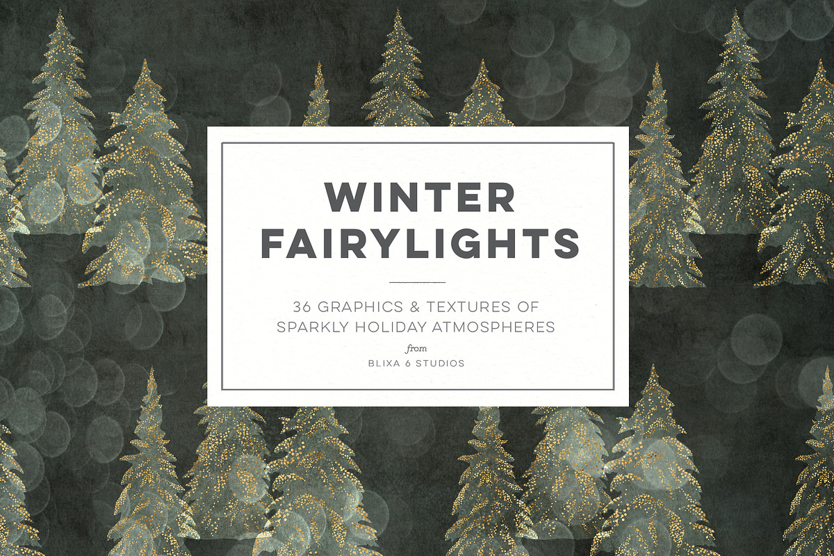 36 Winter Fairy Lights Gold Clipart, a Pattern Graphic by Blixa 6 Studios (Photo 1 of 19)