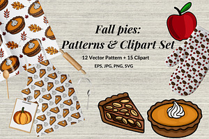 Fall Pies: Patterns & Clipart Set