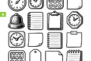 Vintage Clock & Planner Icons Set, an Object Graphic by RT Studio (Thumbnail 2 of 3)
