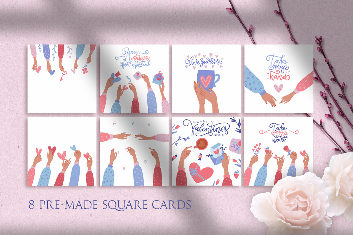 Valentine's hands - clipart bundle, a Person Illustration by Lana Sham (Photo 3 of 10)
