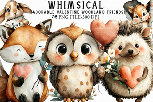 Adorable Valentine Woodland Friends, an Illustration by Libby Wishes