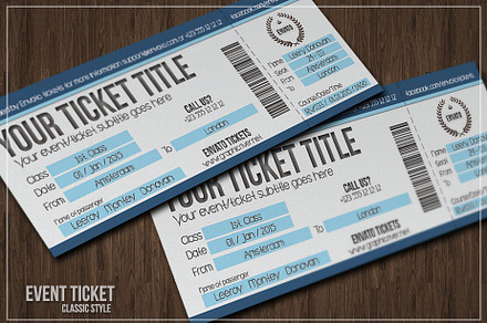 Multipurpose simple event tickets, a Card Template by Tzochko