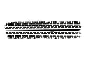 Tire Tracks With Grunge Effect, a Transportation Illustration by Black White Mouse Design