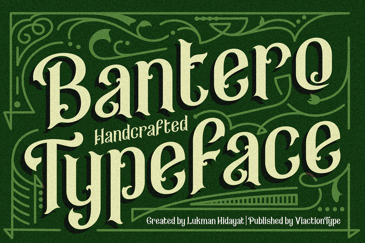 VT Bantero Typeface – Vintage Font, a Font by ViactionType (Photo 1 of 9)