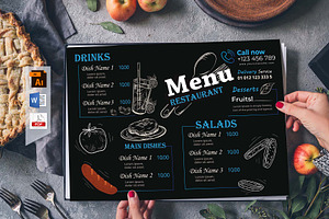 Restaurant Food Menu | Word & Ai, a Flyer Template by obayes
