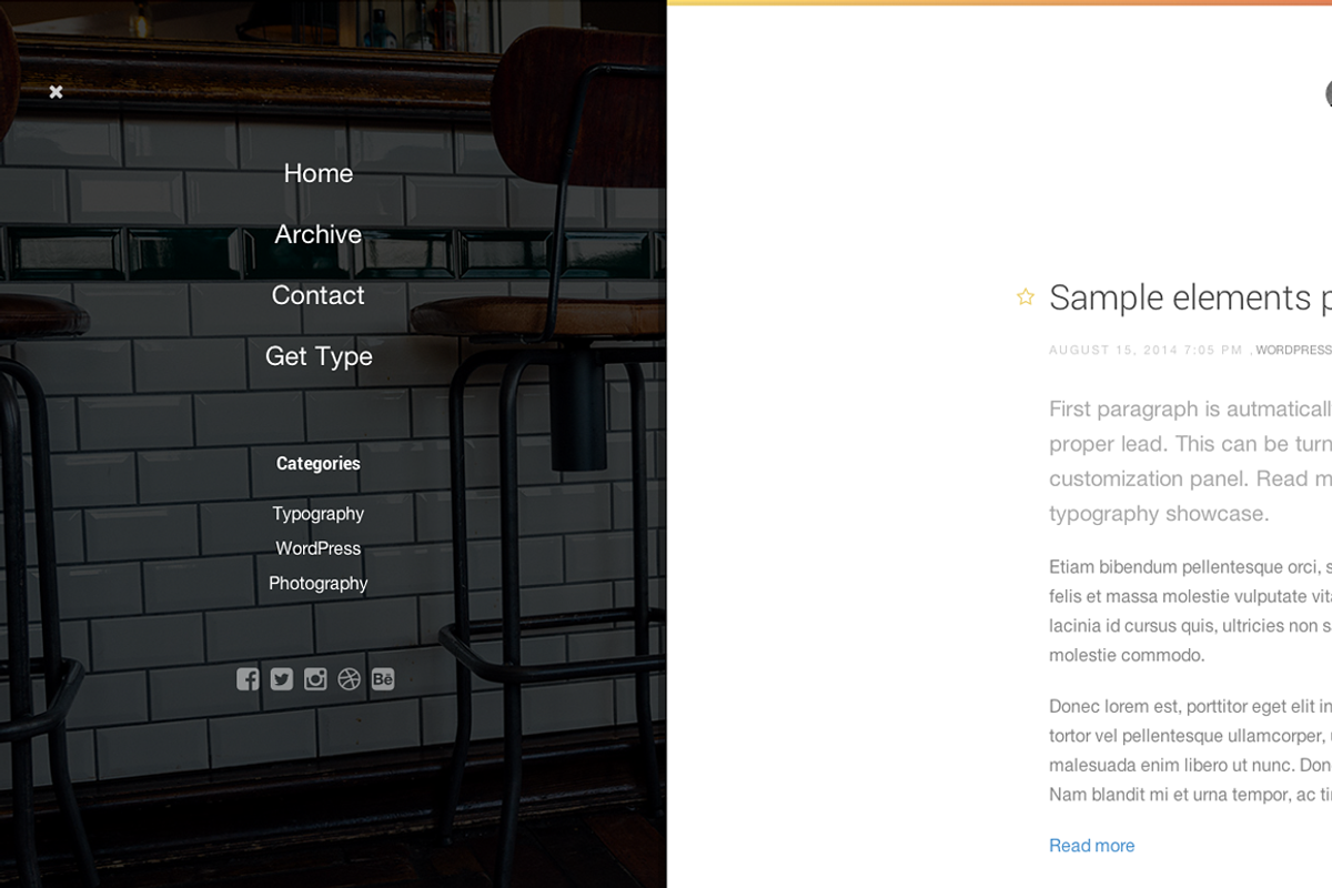 Type Wordpress theme, a WordPress Template by Pixel Revel (Photo 2 of 5)