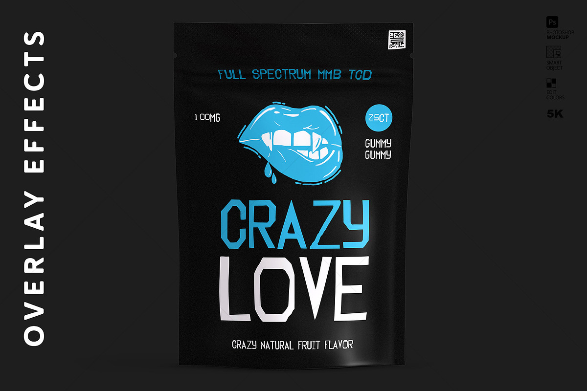 Gummy Pouch Mockup Matte Stand-Up, a Packaging Mockup by LESZ Design (Photo 5 of 5)