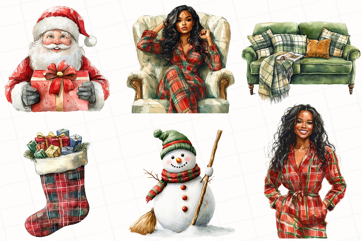 Watercolor Christmas Morning clipart, an Illustration by OK Design (Photo 4 of 5)