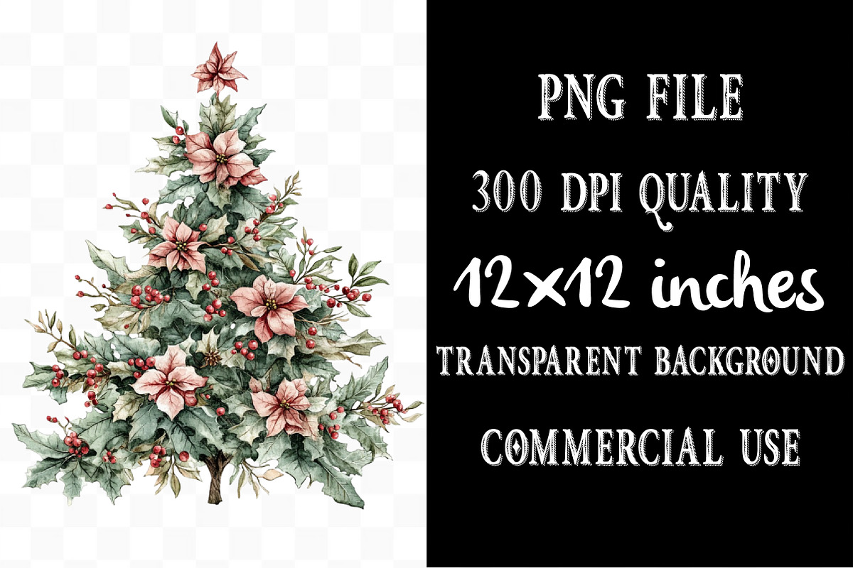 Watercolor Christmas Clipart, an Illustration by Designking (Photo 5 of 5)