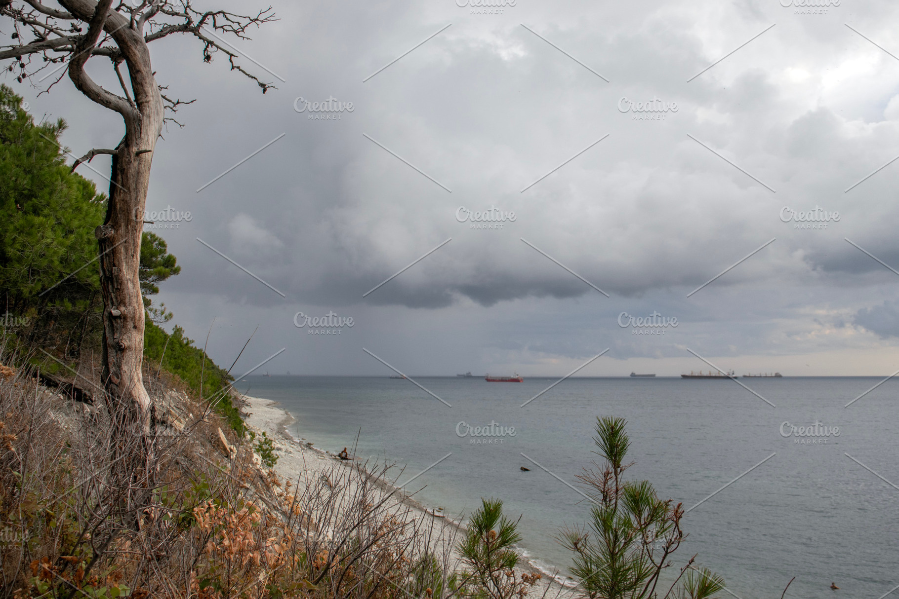 A view of the sea from the slope, a Nature Photo by Schreibikus