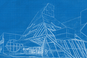 Architecture Blueprint Photo Effect