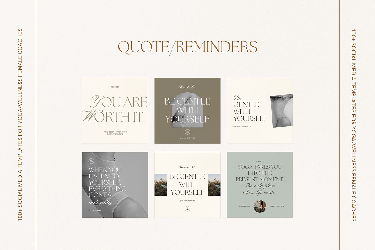 100 Yoga Wellness Instagram Bundle, a Social Media Template by With Faith & Love (Photo 7 of 15)