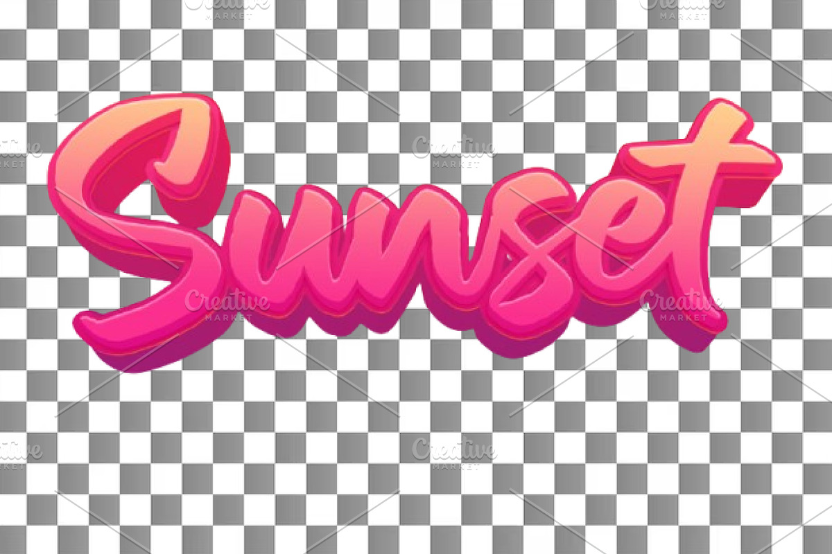 Sunset PSD 3D Editable Text Effect, a Layer Style Add-On by TrueVector (Photo 2 of 2)