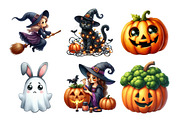 Watercolor Funny Halloween Clipart, an Illustration by Daily.Designs (Thumbnail 5 of 5)