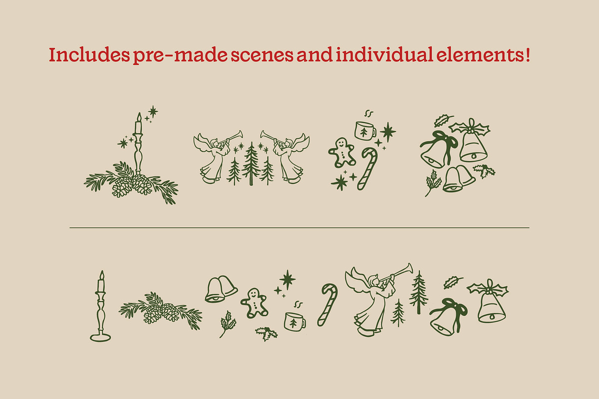Hand-Drawn Christmas Illustrations, a Seasonal Illustration by Nixon Design (Photo 2 of 9)