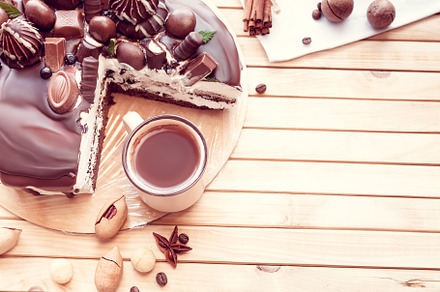 chocolate cake with macadamia nuts a, a Food & Drink Photo by Eni_fly
