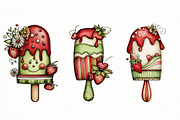 Whimsical Summer Ice Cream Clipart, an Illustration by Designworld (Thumbnail 5 of 5)