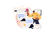 People search information online set, a Person Illustration by PaperTrident (Thumbnail 4 of 9)