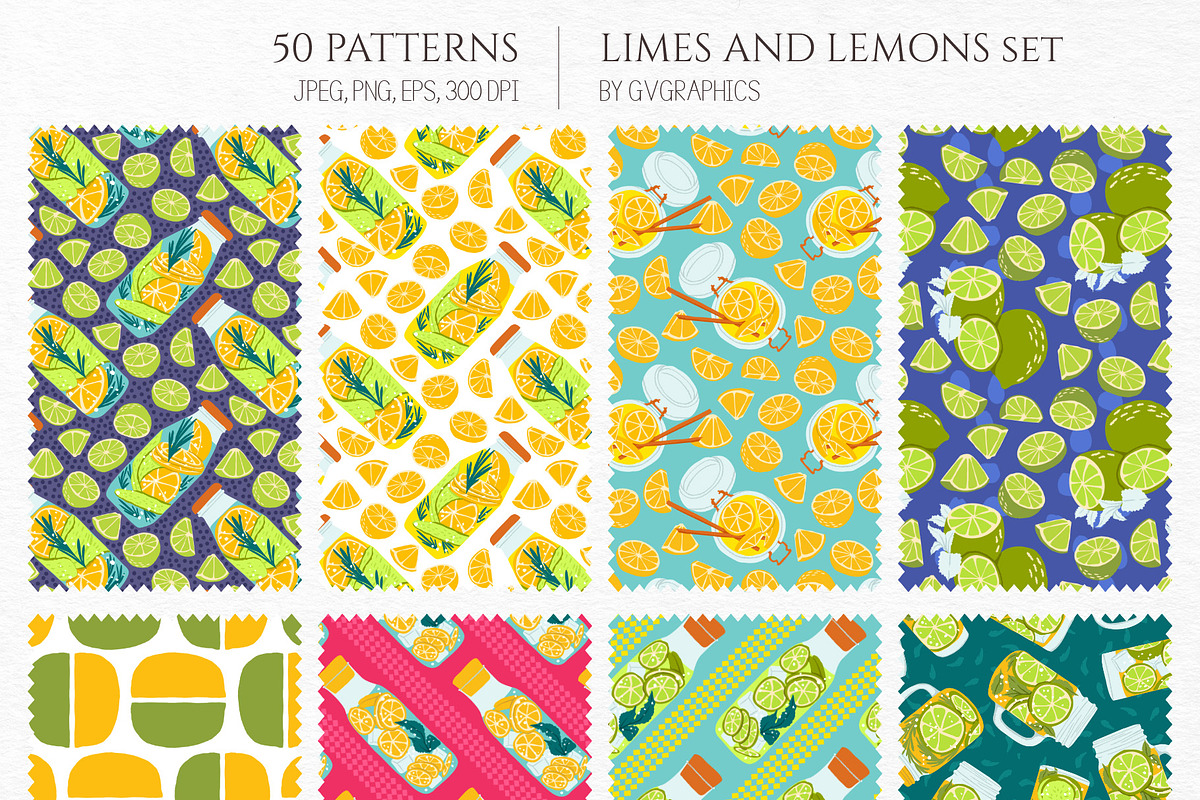 Limes and Lemons Patterns, a Pattern Graphic by GVGraphics (Photo 10 of 18)