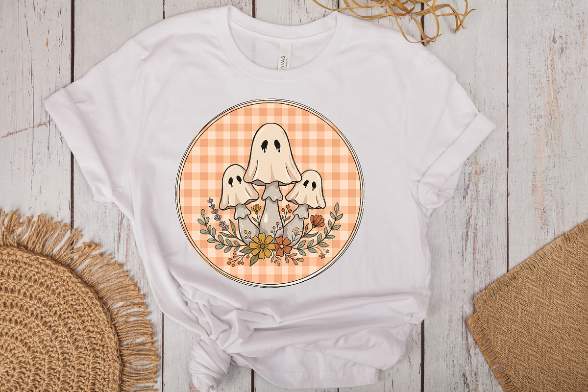 Mushroom Ghost Halloween PNG, a Work Illustration by CraftArtStudio (Photo 3 of 4)