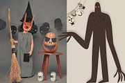 Retro Halloween clipart set, a Seasonal Illustration by Paper Cherry (Thumbnail 25 of 27)