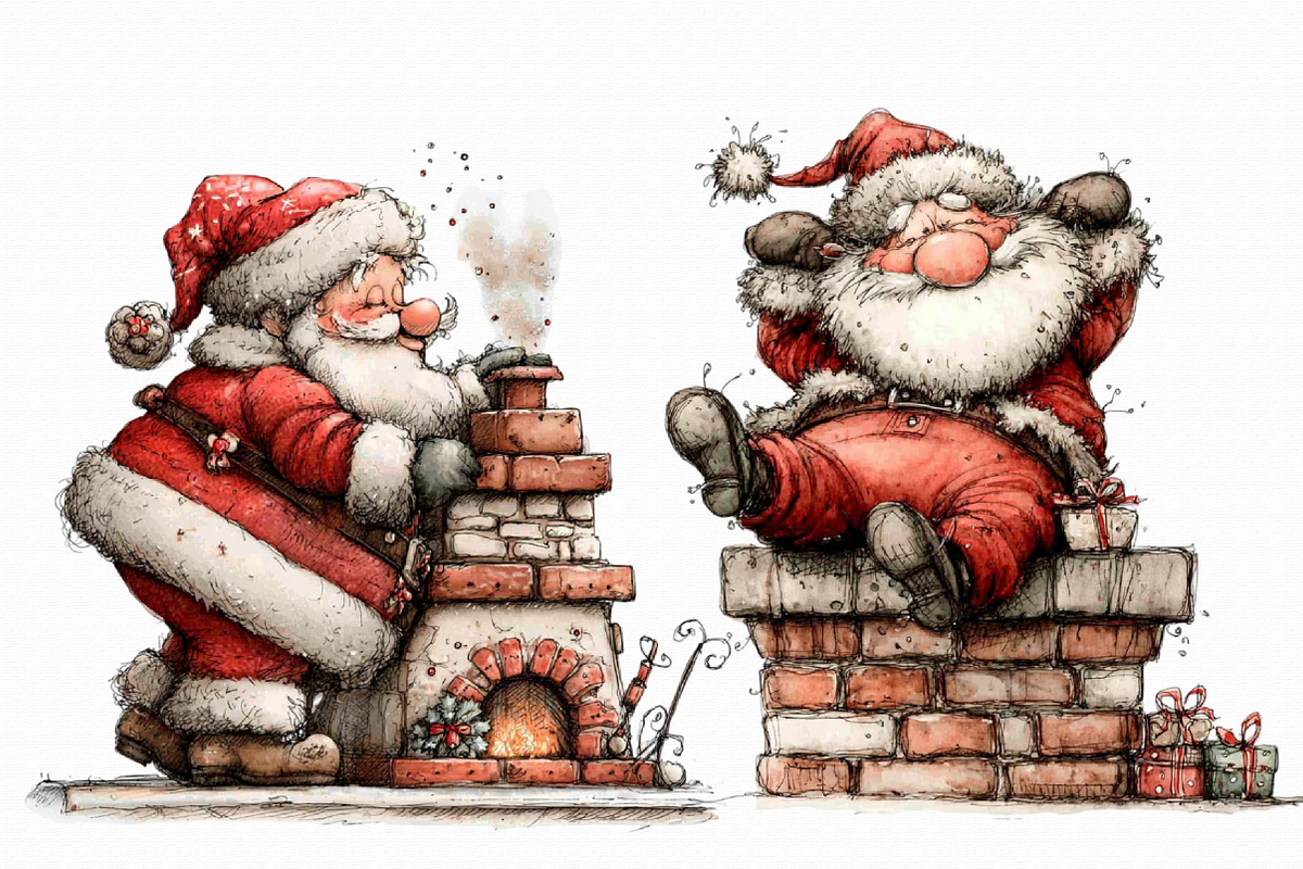 Funny Santa Chimney ClipArt's PNG, an Illustration by Libby Wishes (Photo 3 of 7)