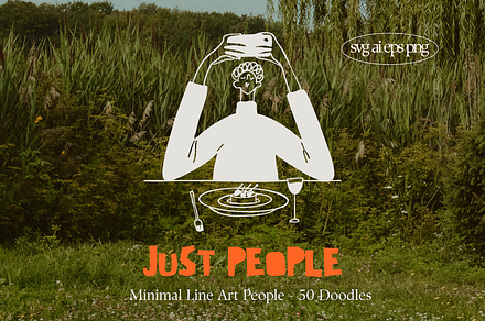 Just People: Minimal Line Art, a Person Illustration by Veyla