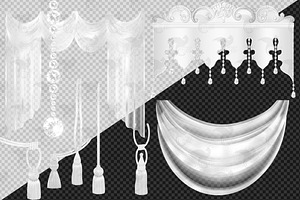 White Shimmer Curtains Clipart