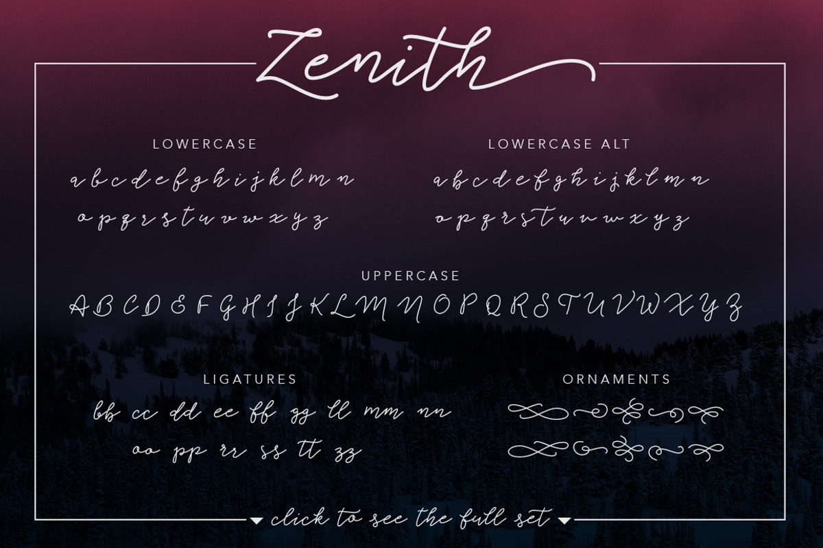 Zenith - Script Font, a Script Font by milenabdesign (Photo 11 of 11)