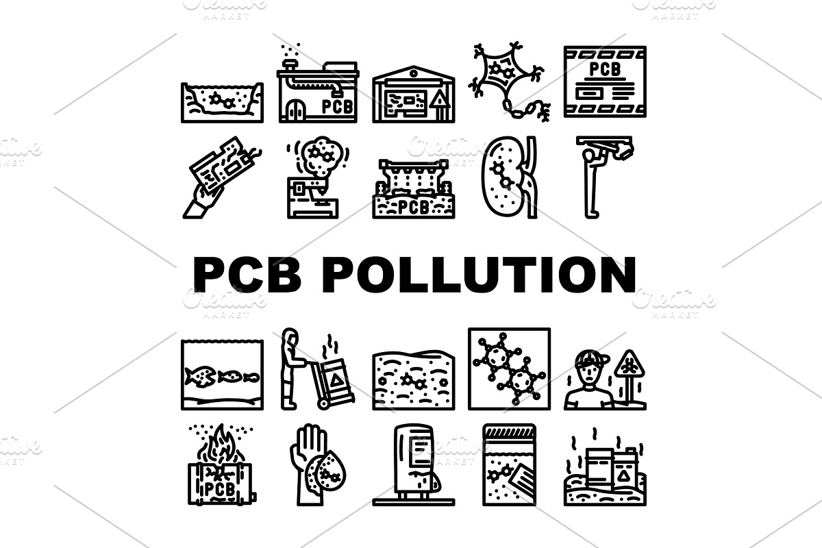 Pcb pollution causing environmental, an Illustration by pikepicture