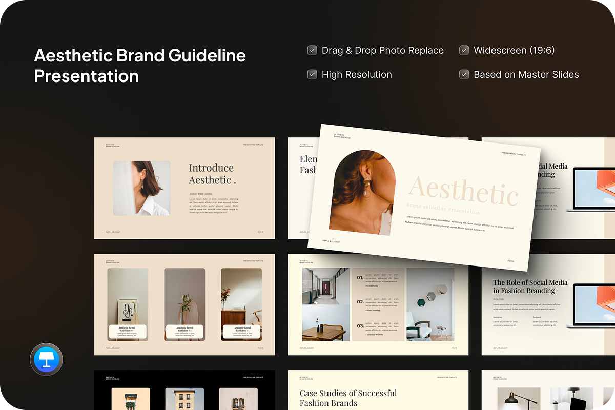 Aesthetic Brand Guideline Keynote, a Presentation Template by SquidPixey (Photo 1 of 7)