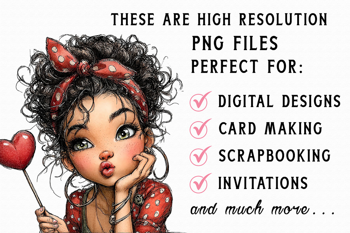 Valentine girl Clipart, an Illustration by Libby Wishes (Photo 6 of 7)