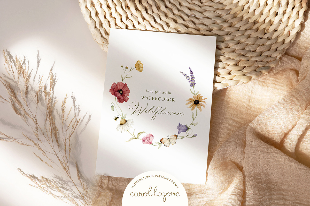 Watercolor Botanical Wildflowers Set, a Decorative Illustration by Carol Lozove (Photo 3 of 36)