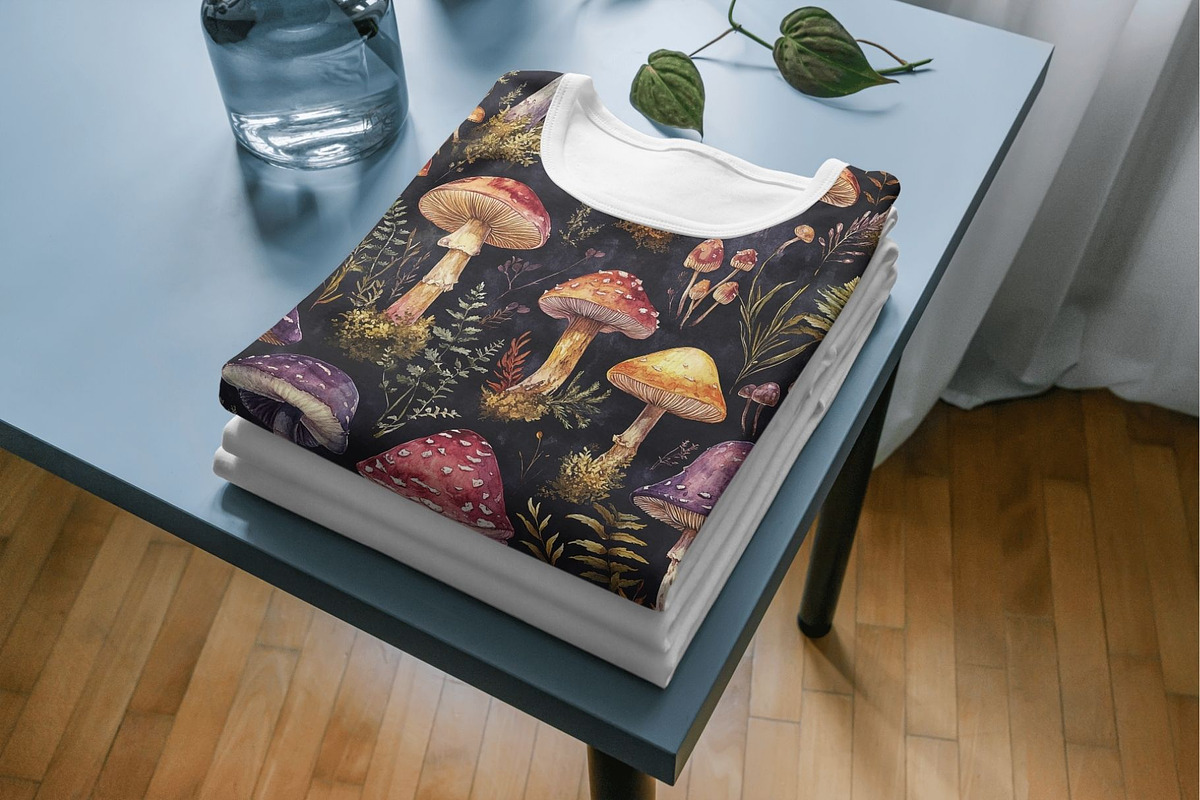 12 Darkwood Shrooms Seamless Pattern, a Pattern Graphic by Inknfolly (Photo 5 of 7)