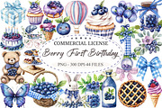 Watercolor Berry First Birthday, a Seasonal Illustration by designcity5 (Thumbnail 1 of 5)