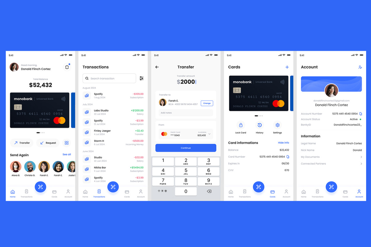Credit Card Bank & Send Money app, an App Template by nagaredesignstudio (Photo 2 of 2)