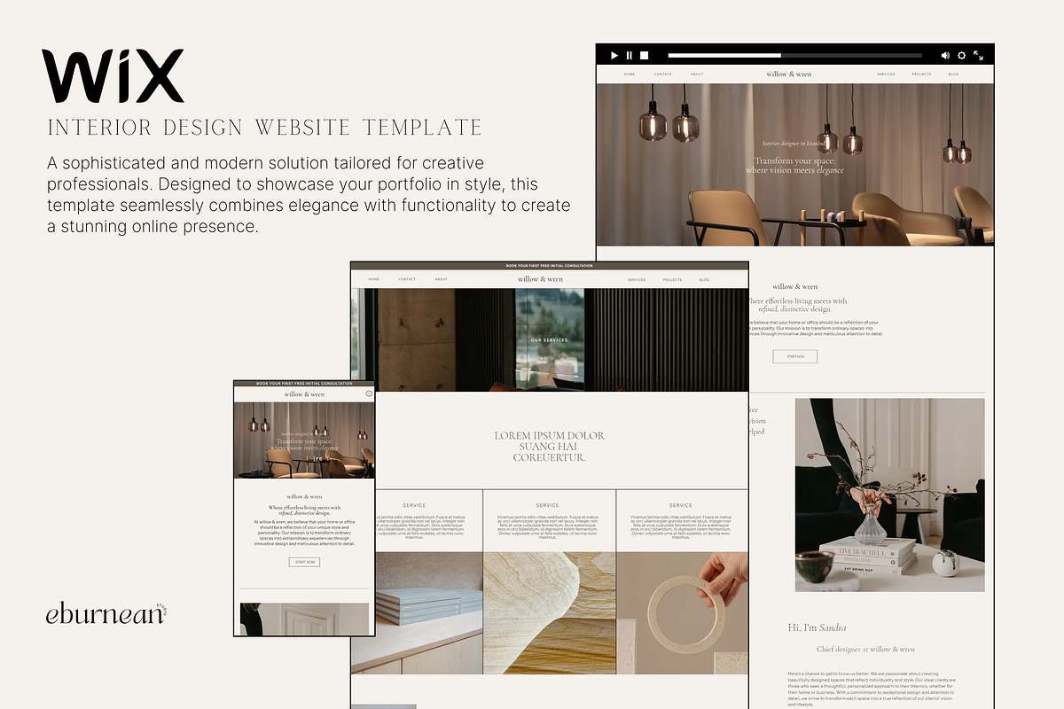 Wix Website Template Interior Design, a Wix Template by Studio Eburnean (Photo 2 of 5)