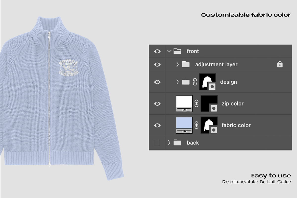 Track top knit mockup, an Apparel Mockup by Voyage Studio (Photo 3 of 3)